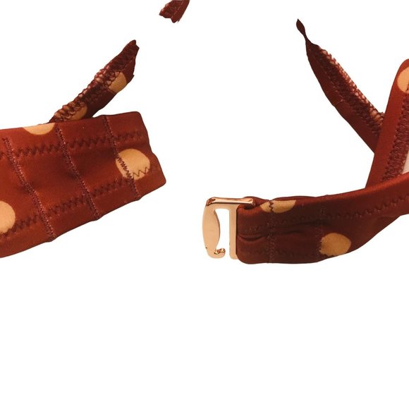 Shade And Shore Women's Size 36D Bikini Swim Top Underwire Brown Polka Dot New - Picture 3 of 13